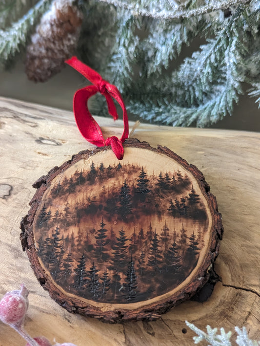 Misty forest ornament